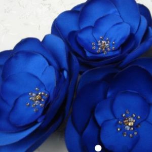COPY - Royal Blue Fascinator, Blue Flower Brooch …